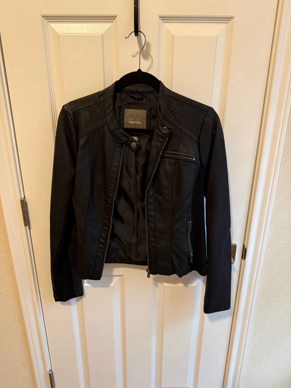 Maurices Black Faux Leather Moto Jacket